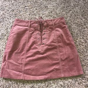 pink jean skirt